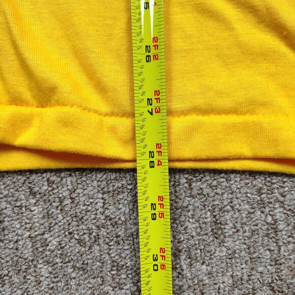 Vintage DINER Polo Men XL Yellow WOODHAVEN PANCAKE OMELETT HOUSE Myrtle Beach SC - Picture 8 of 8